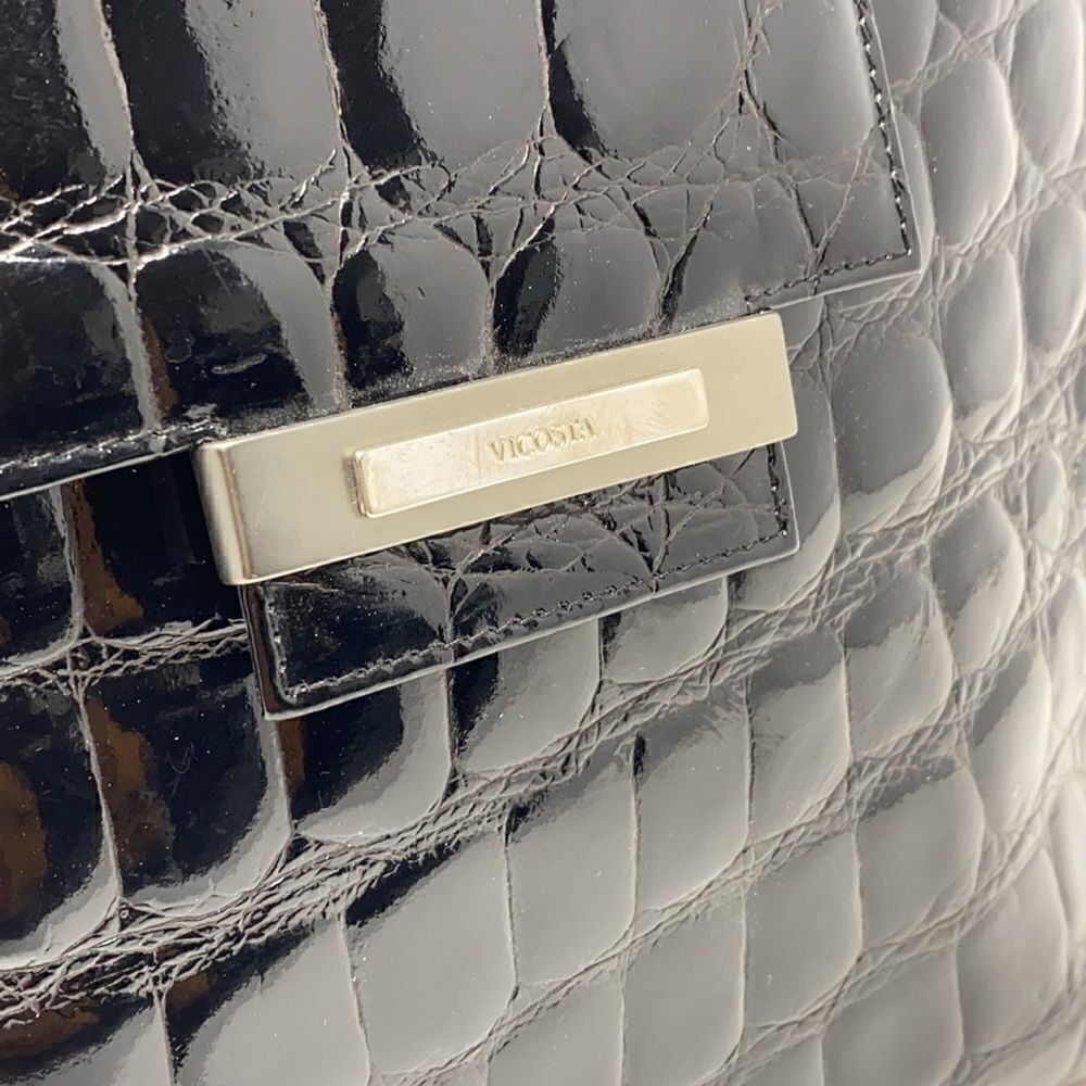 Vicosta Croc Embossed Leather Classic Satchel Bag Made in Spain - Picture 7 of 12
